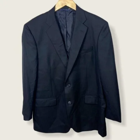 Brooks Brothers 1818 Madison Navy Blue 100% Wool Blazer Size 42R 36W Sports Coat - Picture 1 of 11